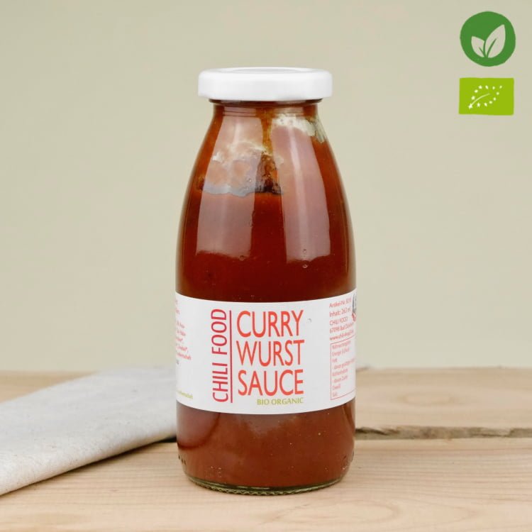 Bio Currywust-Sauce im Glas